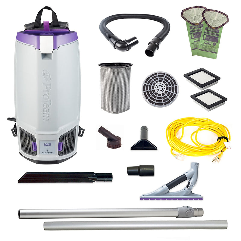 ProTeam GoFit 10 Backpack Vacuum with ProBlade Carpet Floor Tool Kit
