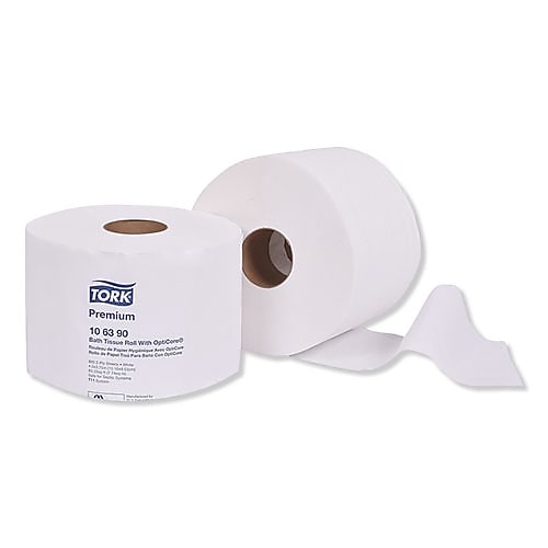 Tork Premium Bath Tissue Roll with Opticore, Septic Safe, 2-Ply, White, 800 Sheets/roll, 36/Carton