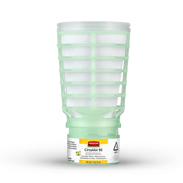 Rubbermaid Commercial CirculAir 90 Solid Air Freshener & Deodorizer Refill, Cucumber Melon Scent, 6/Carton