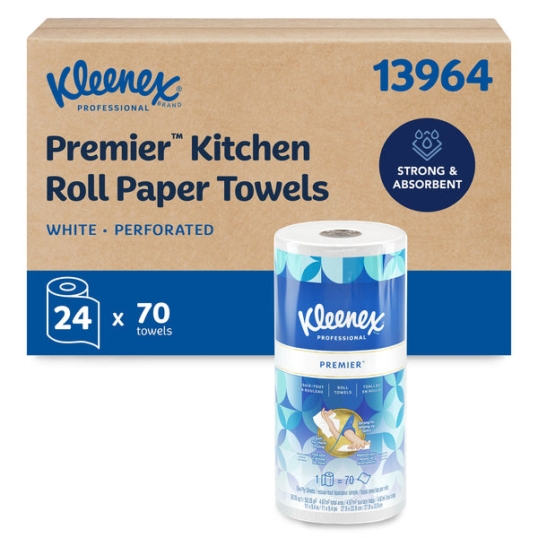 Kleenex Premiere Paper Towels, 1-ply, 70 Sheets/Roll, 24 Rolls/Pack