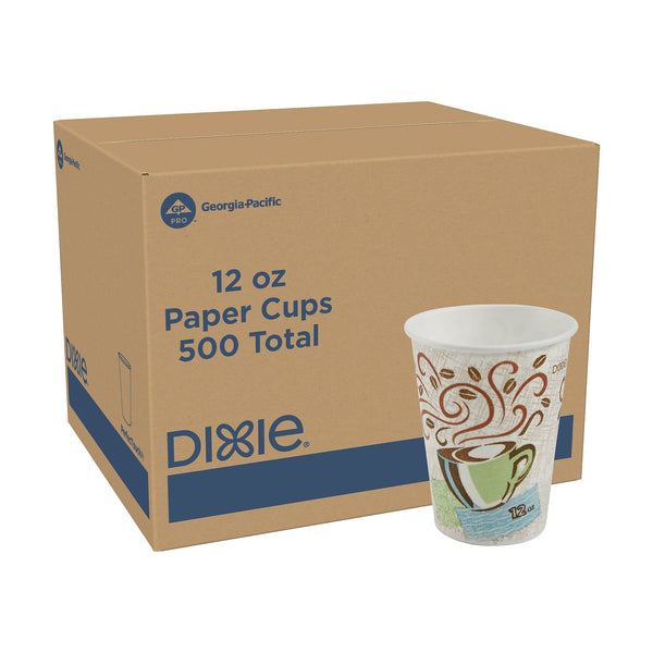 Dixie PerfecTouch Insulated Paper Hot Cups, 12 oz, Coffee Haze, 500/Carton