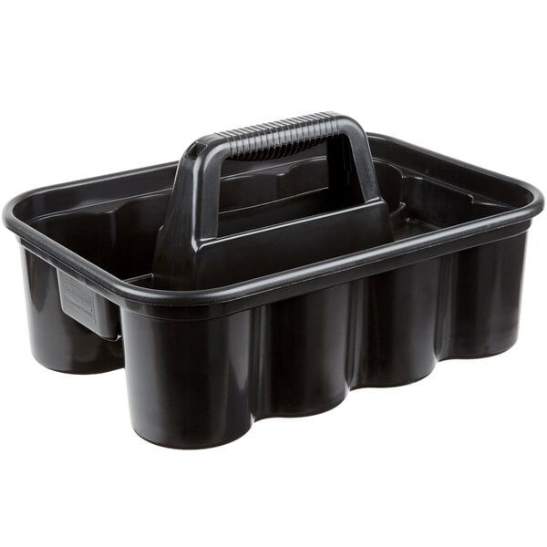 Rubbermaid Commercial 8-Compartment Caddy, Black Plastic