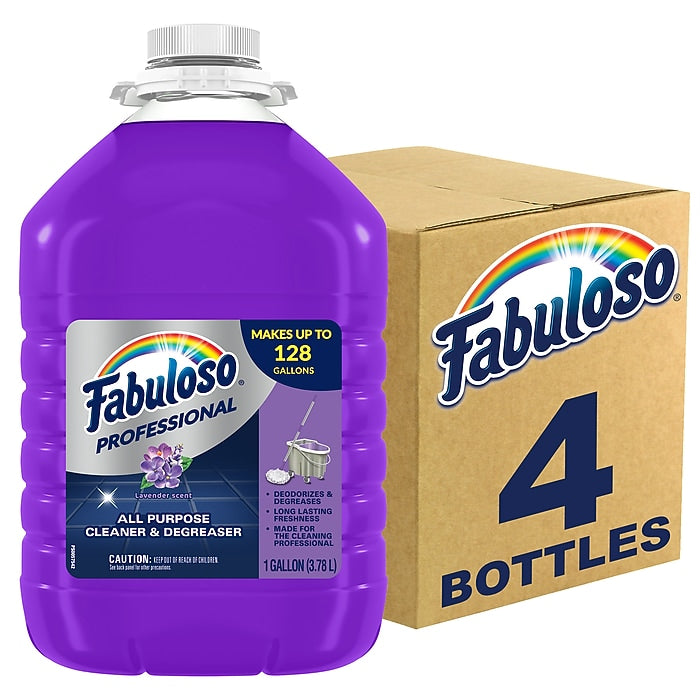 Fabuloso Professional All-Purpose Cleaner & Degreaser, Lavender Scent, 1 Gallon, 4/Carton