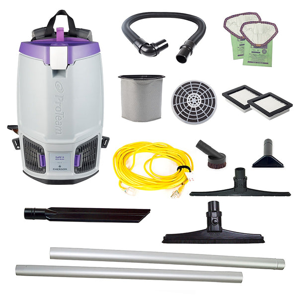ProTeam GoFit 6 Backpack Vacuum with 15" Carpet & Hard Surface Sidewinder Tool Kit