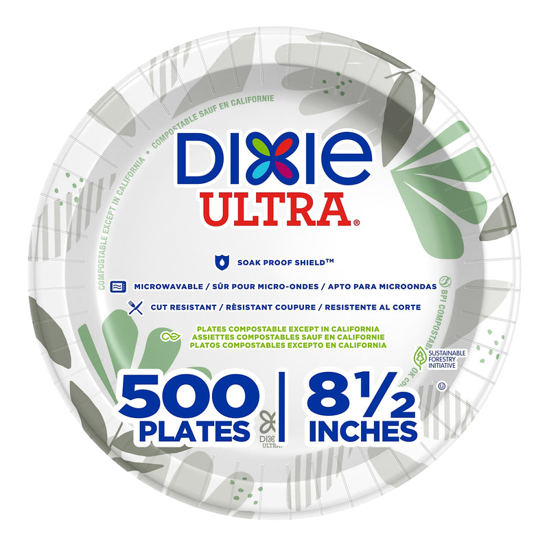 Dixie Ultra Pathways Heavy-Weight Paper Plates, 8-1/2", Pathways Design, 500/Carton