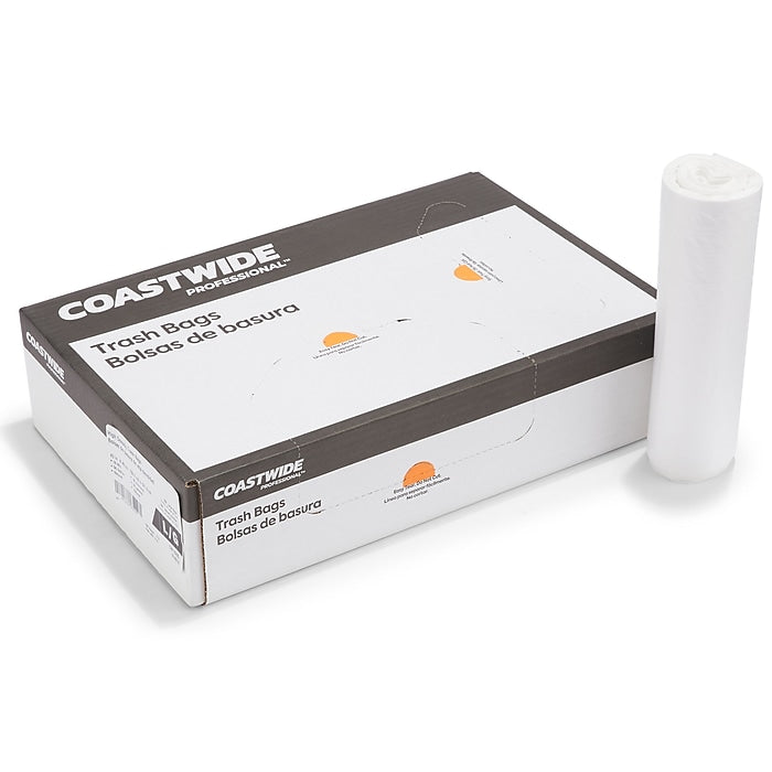 Coastwide Professional 50-56 Gallon Trash Bag, 43" x 48", High Density, 16 mic, Natural, 200 Bags/Box