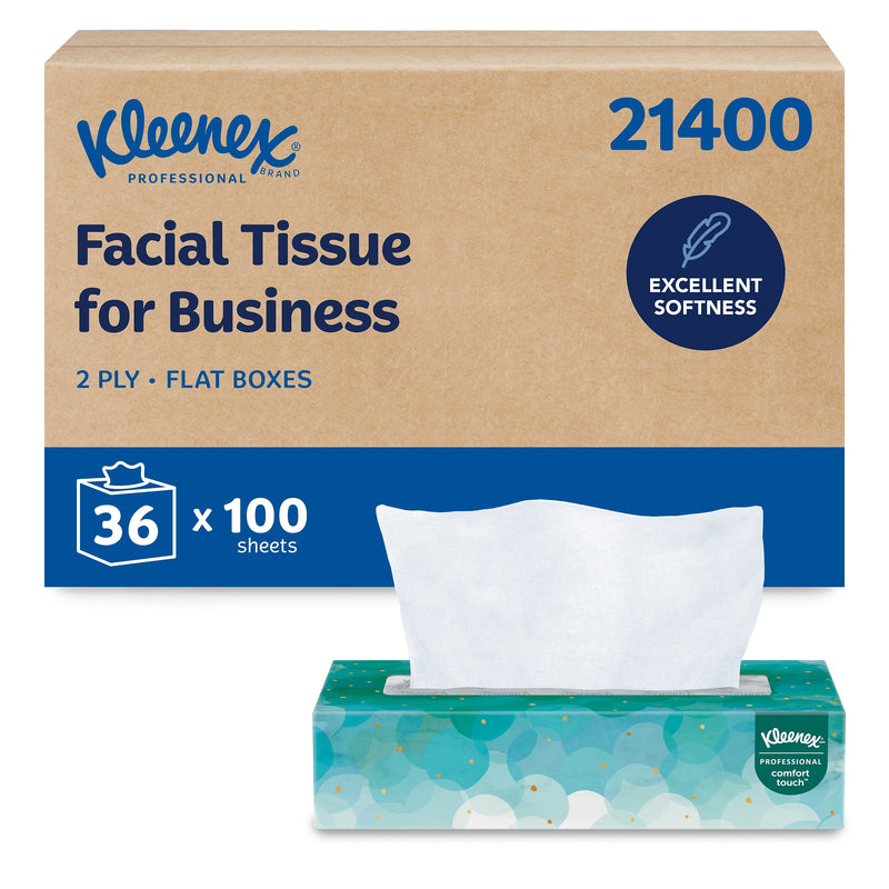 Kleenex Professional Facial Tissue, 2-ply, White, 100 Sheets/Box, 36 Boxes/Carton
