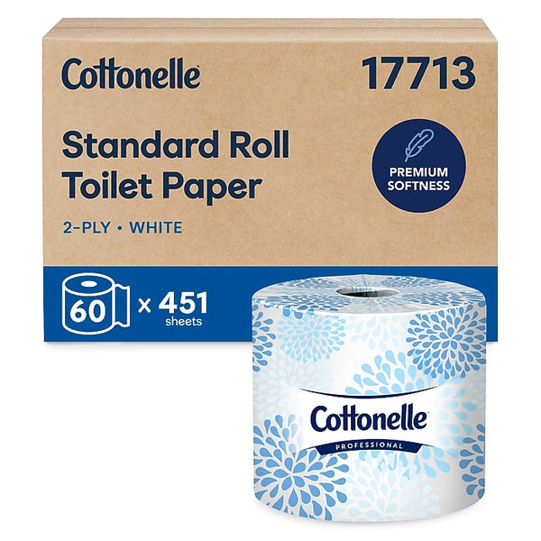 Cottonelle Professional Recycled Toilet Paper, 2-Ply, White, 451 Sheets/Roll, 60 Rolls/Case