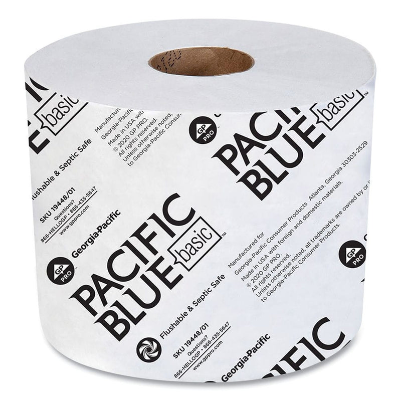 Pacific Blue Basic High Capacity Toilet Paper 2 Ply White 1000 Sheets Roll 48 Rolls Carton 19448 (19448/01)