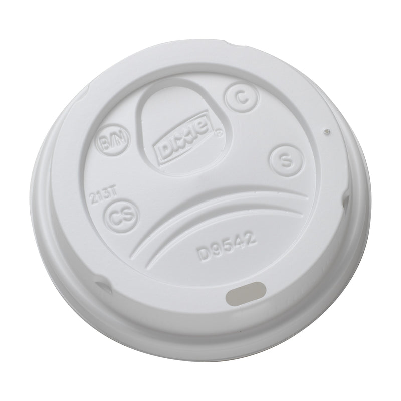 Dixie Large Dome Plastic Lids for 16/20 oz Hot Cups, White, 1000/Carton
