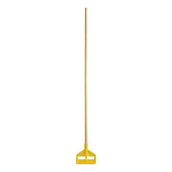 Rubbermaid Invader 60" Wood Wet Mop Handle, Yellow/Natural