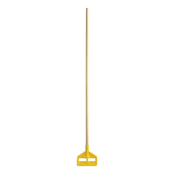 Rubbermaid Invader 60" Wood Wet Mop Handle, Yellow/Natural