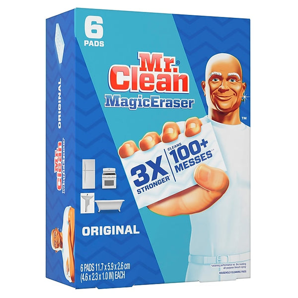 Mr. Clean Magic Eraser Original Cleaning Pads with Durafoam, 6-Pack