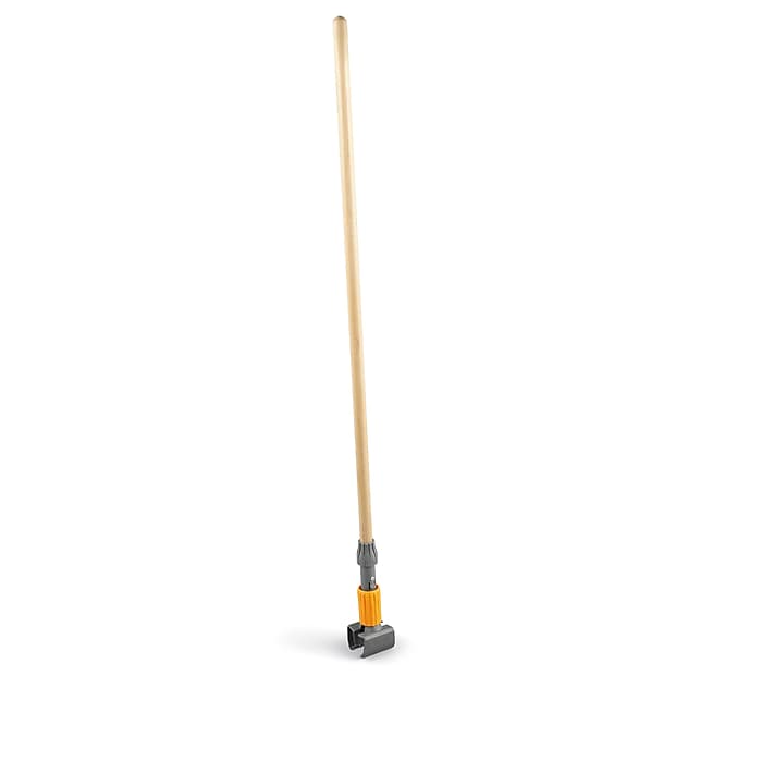 Coastwide Professional 60" Clamp-Style Wood Wet Mop Handle, Plastic Head