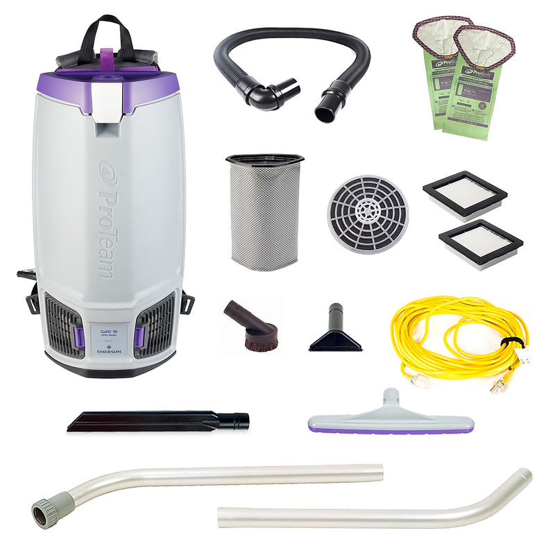 ProTeam GoFit 10 Backpack Vacuum with Xover Multi-Surface Two-Piece Wand Tool Kit