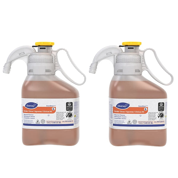 Diversey Stride Neutral Floor Cleaner, SmartDose, 1.4L, 2 Bottles/Carton