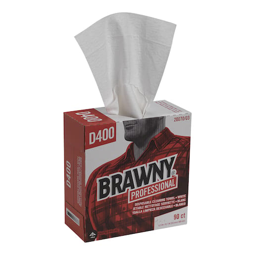 Brawny Professional D400 DRC Wipers White 90 Wipes Box 10 Boxes Carton (20070/03)