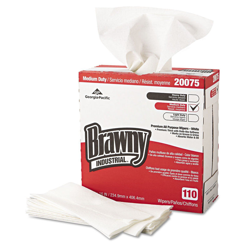 Brawny Professional D300 DRC Wipers White 110 Sheets Box 10 Boxes Carton (20075)