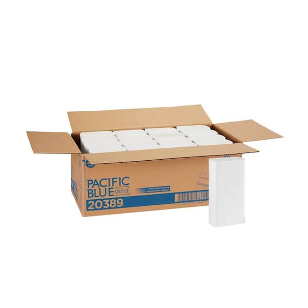 Pacific Blue Select Recycled Multifold Paper Towels 1 Ply 250 Sheets Pack 16 Packs Carton (20389)