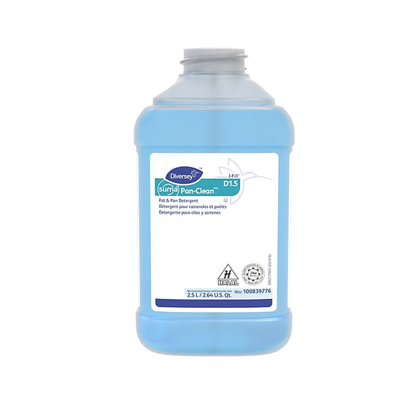 Diversey SUMA Pan-Clean D1.5 Detergent for Diversey J-Fill, Floral Woody Scent, 84.5 oz., 2/Carton