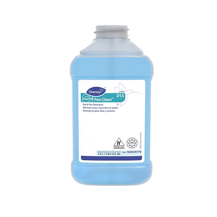 Diversey SUMA Pan-Clean D1.5 Detergent for Diversey J-Fill, Floral Woody Scent, 84.5 oz., 2/Carton