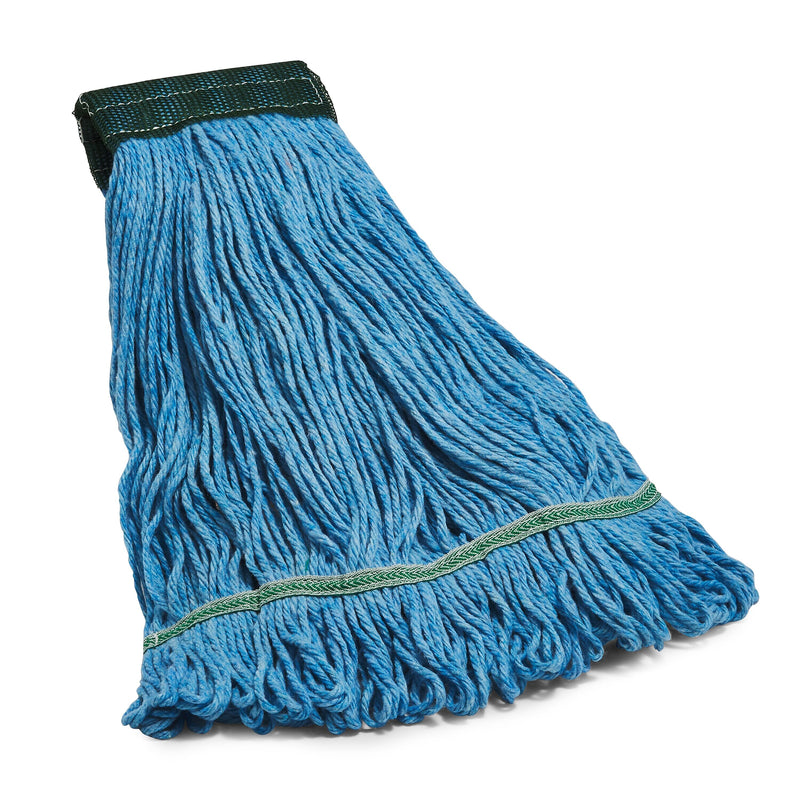 Coastwide Professional Looped-End Wet Mop Head, Medium, Recycled Blend, 5" Headband, Blue