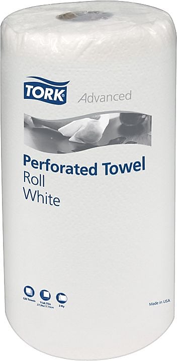 Tork Perforated Jumbo Paper Towel, 2-ply, White, 120 Sheets/roll, 30 Rolls/carton
