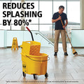 Rubbermaid WaveBrake 2.0 Janitorial Side-Press Bucket and Wringer, 26 Quart, Yellow
