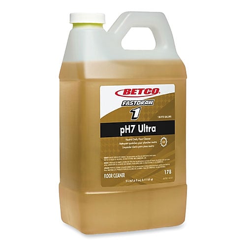 Betco pH7 Ultra Neutral Cleaner, Lemon Scent, 2 L Bottle, 4/Carton