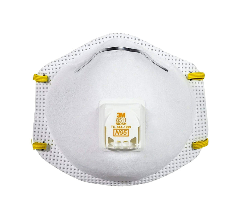 3M N95 Disposable Half Mask Respirator, Adult, White, 10/Box