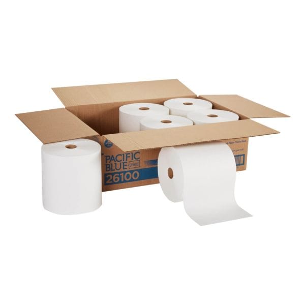 Pacific Blue Select Recycled Hardwound Paper Towels 1 Ply 1000 Ft Roll 6 Rolls Carton (26100)