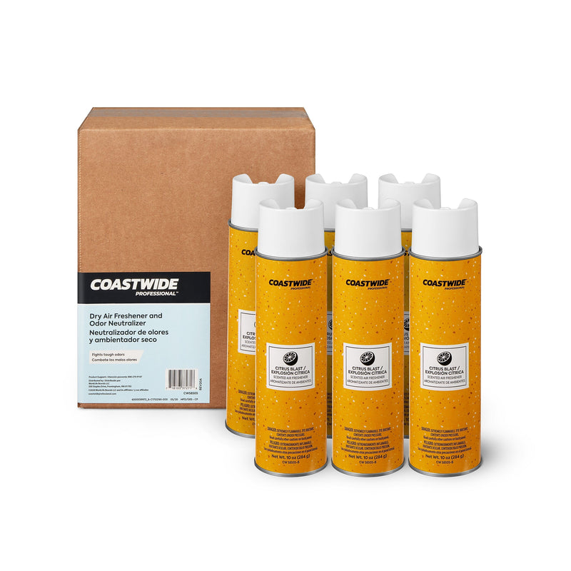 Coastwide Professional Air Freshener Aerosol, Citrus Blast, 10 oz., 6/Carton