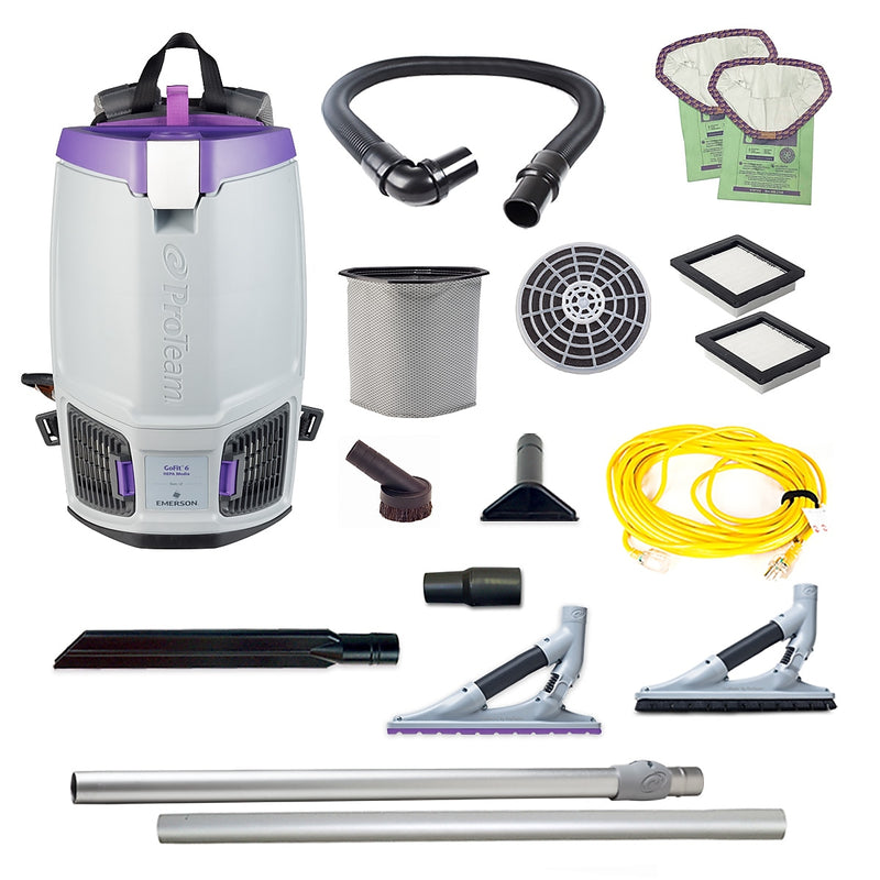 ProTeam GoFit 6 Backpack Vacuum with ProBlade Hard Surface & Carpet Tool Kit