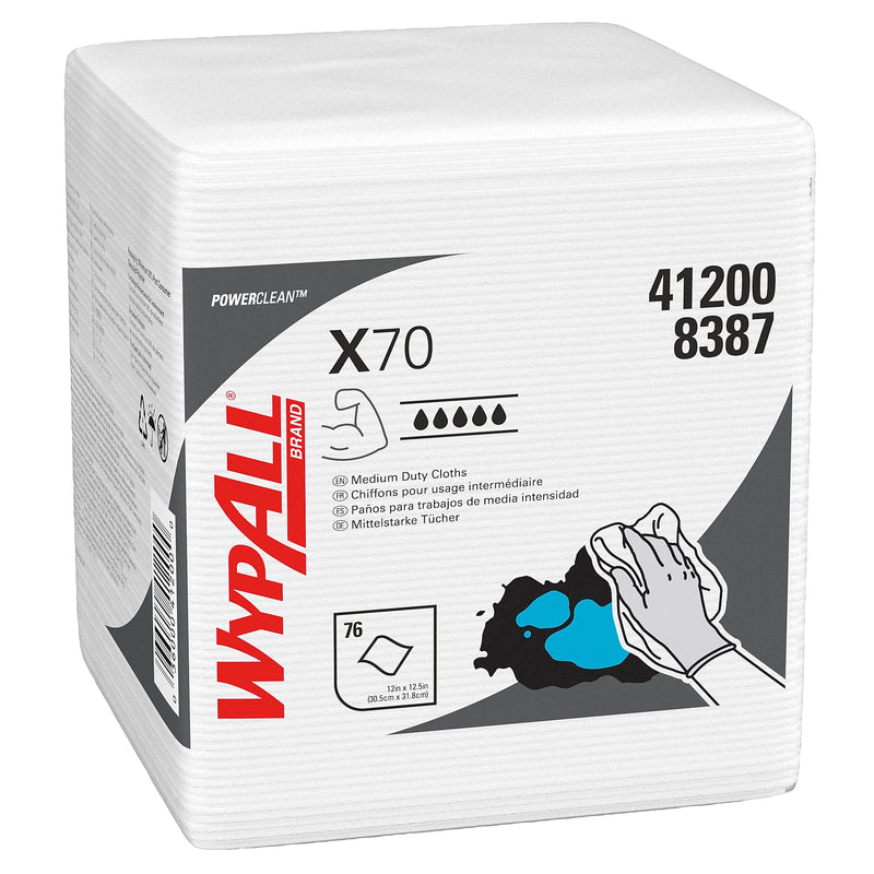 WypAll PowerClean X70 Fabric Cleaning Towels, 12, White, 12/Carton