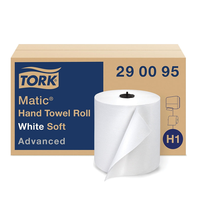 Tork Advanced Matic Hand Towel Roll, 7.7" X 900 Ft., White, 6 Rolls/carton