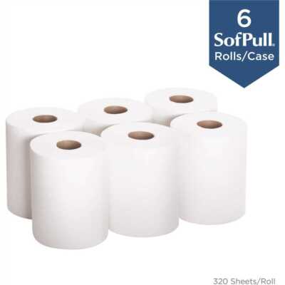 SofPull Centerpull Paper Towels 1 Ply 320 Sheets Roll 6 Rolls Pack (28124)