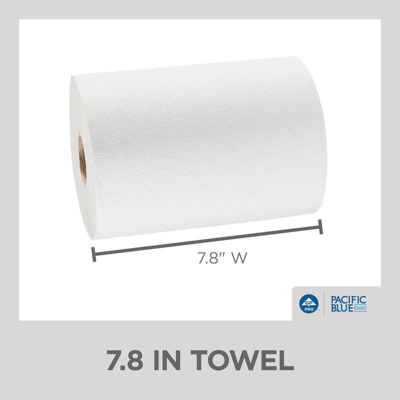 Pacific Blue Basic Recycled Hardwound Paper Towels 1 Ply 350 Ft Roll 12 Rolls Carton (28706)