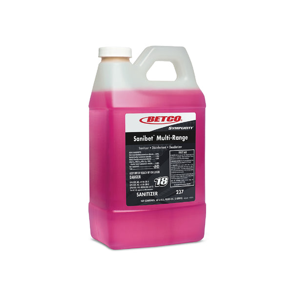 Betco Simplicity Sanibet Multi-Range Sanitizer Disinfectant Deodorizer, 67.6 Oz., 4/Carton