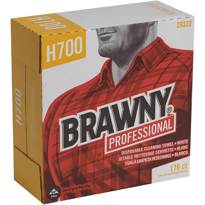 Brawny Professional H700 Fiberboard Dry Cloths White 176 Wipers Box 10 Boxes Carton (29322)