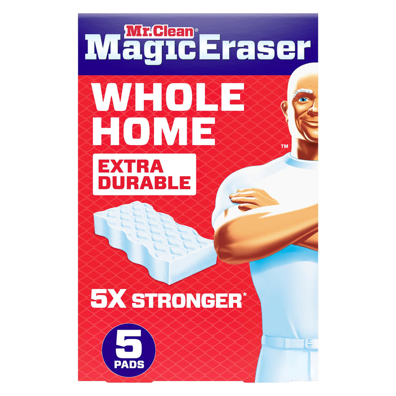 Mr. Clean Magic Eraser Extra Durable Cleaning Pad, White, 5 Pads/Pack
