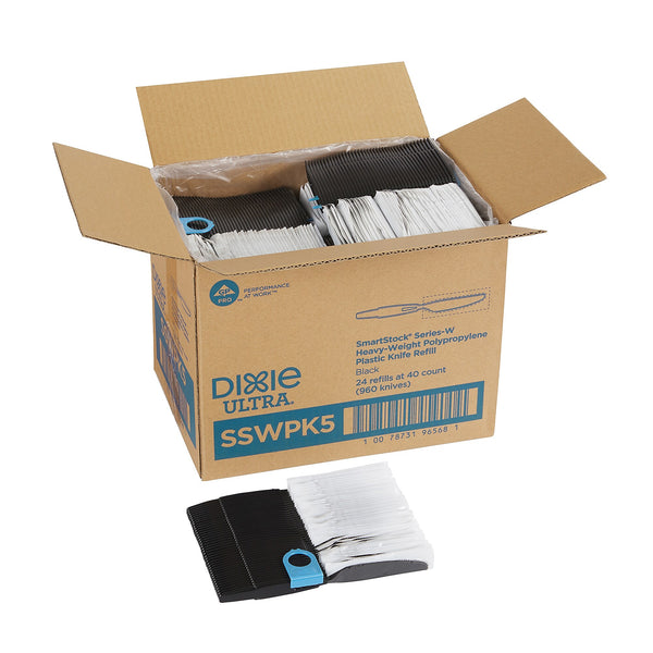 Dixie Ultra SmartStock Series-W Wrapped Polypropylene Knife Refill, Heavy-Weight, Black, 960/Carton