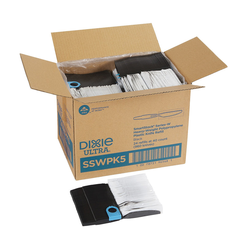 Dixie Ultra SmartStock Series-W Wrapped Polypropylene Knife Refill, Heavy-Weight, Black, 960/Carton