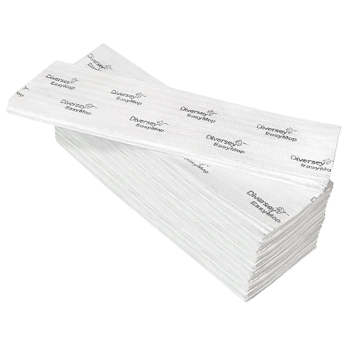 Diversey EasyMop Dust Mop Pads, White, 500/Carton