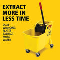 Rubbermaid Tandem Bucket & Side-Press Wringer, 31 qt. (7.75 Gal.), Yellow