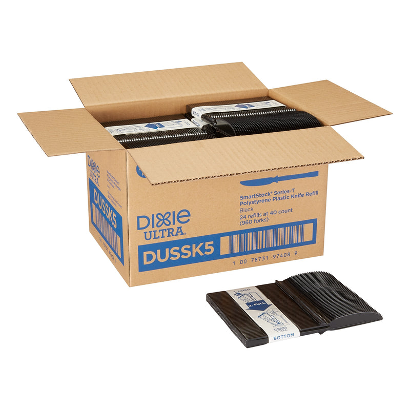 Dixie Ultra SmartStock Series-T Polystyrene Knife Refill, Medium-Weight, Black, 960/Carton