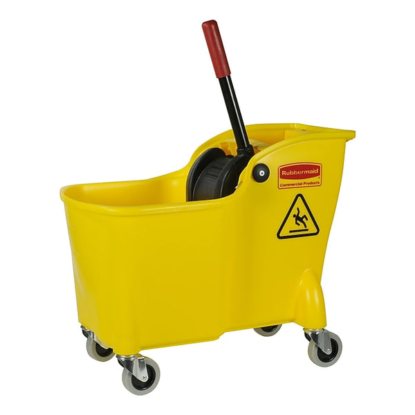 Rubbermaid Tandem Bucket & Side-Press Wringer, 31 qt. (7.75 Gal.), Yellow