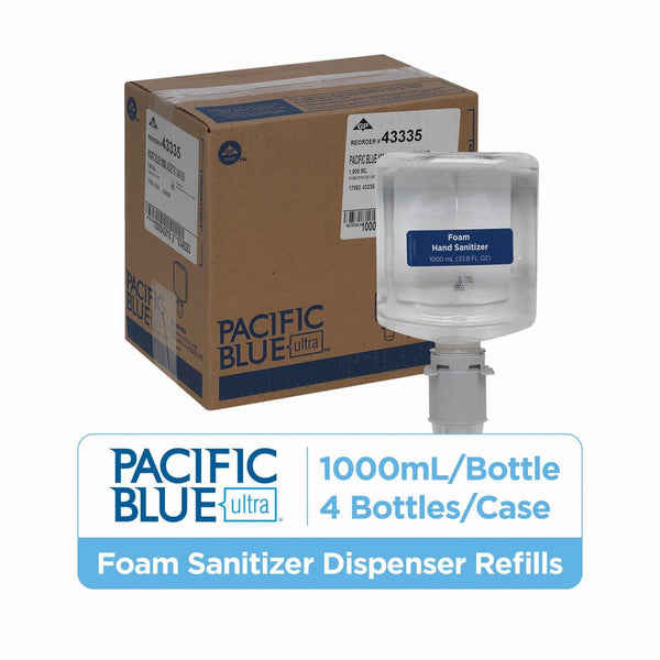 Commercial Dispensing Pacific Blue Ultra Manual Foaming Hand Sanitizer Dispenser Refills 33 8 oz 4 Carton (43335)