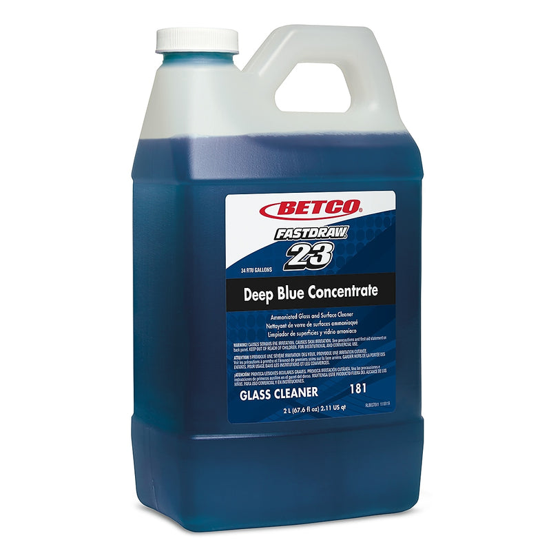 Betco Deep Blue Concentrate Glass and Surface Cleaner, Ammoniated, Fresh Scent, 67.6 Oz., 4/Carton