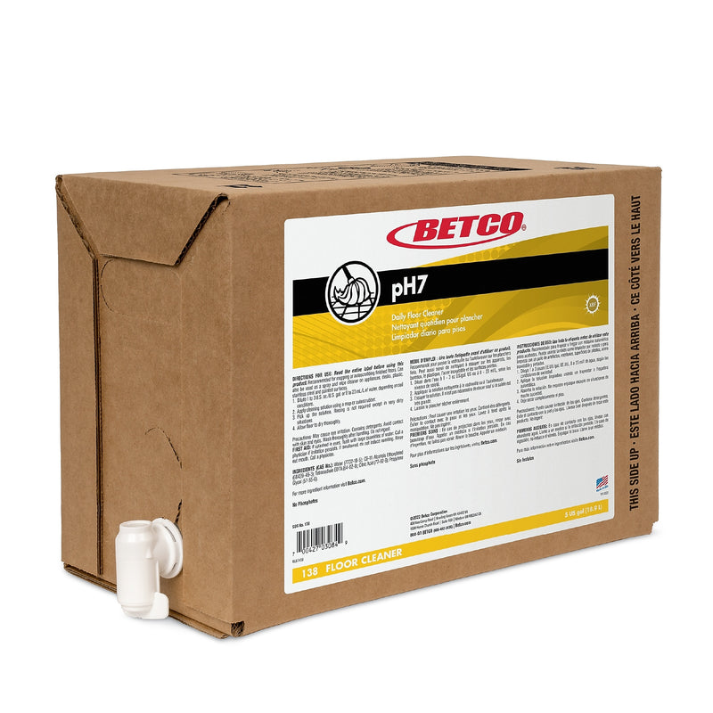 Betco pH7 Floor Cleaner, Lemon Scent, 5 Gal.