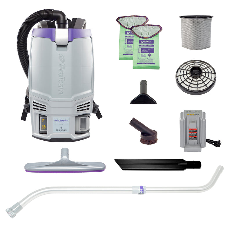 ProTeam GoFit 6 Cordless Backpack Vacuum, Gray